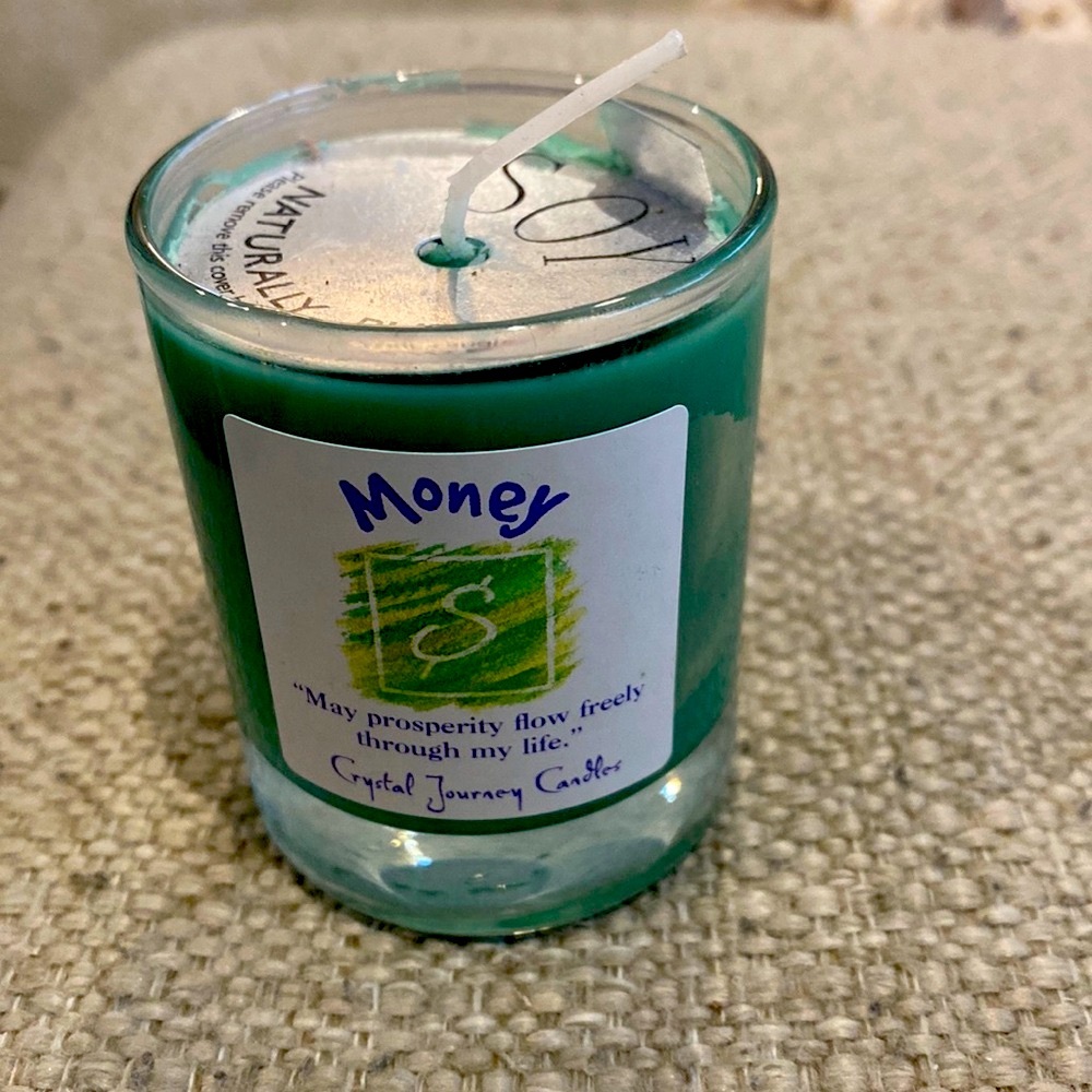 New. Crystal Journey Candles. Soy Candle. “Money”.